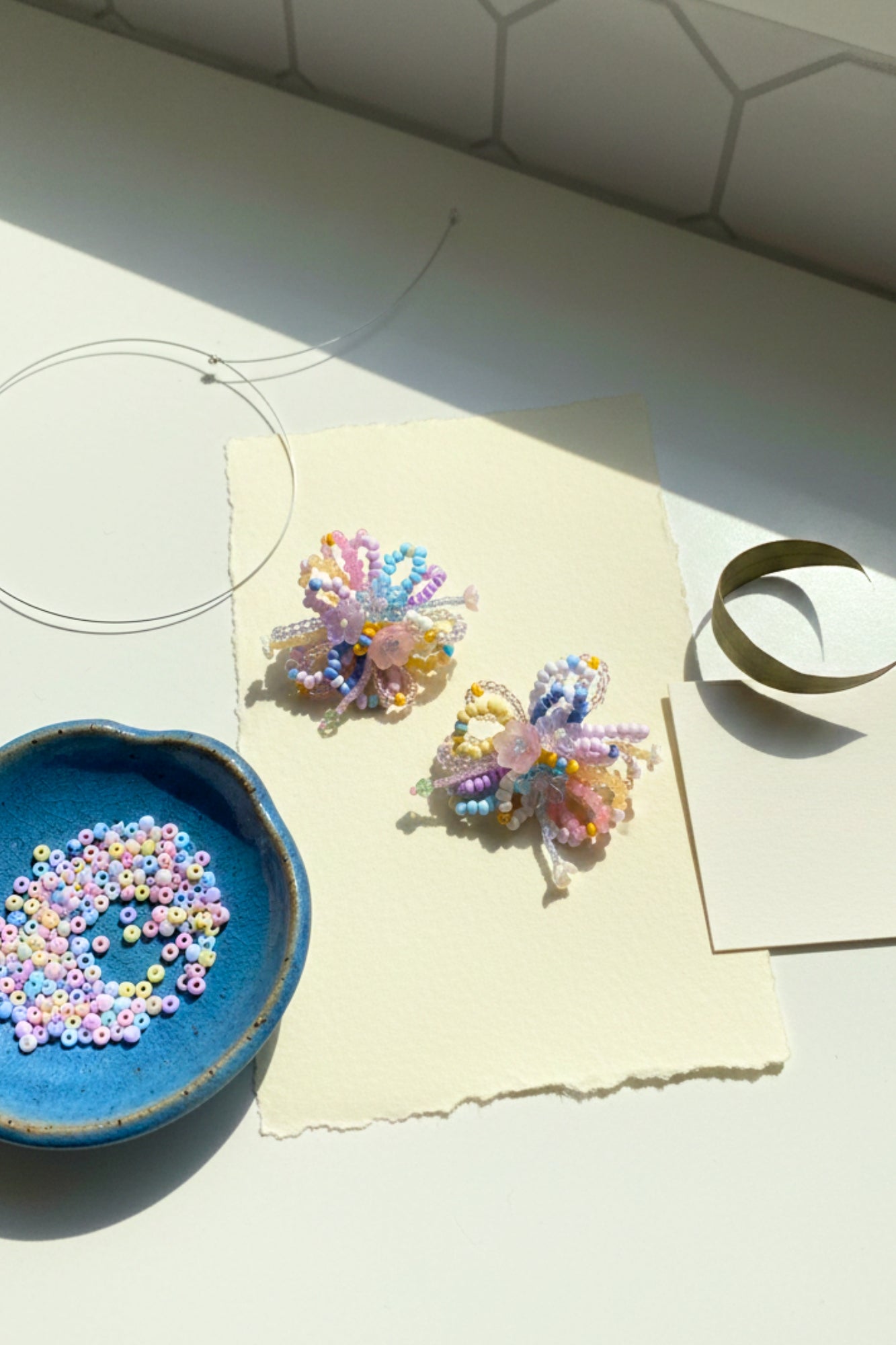 Pastel Beaded Bloom Earrings