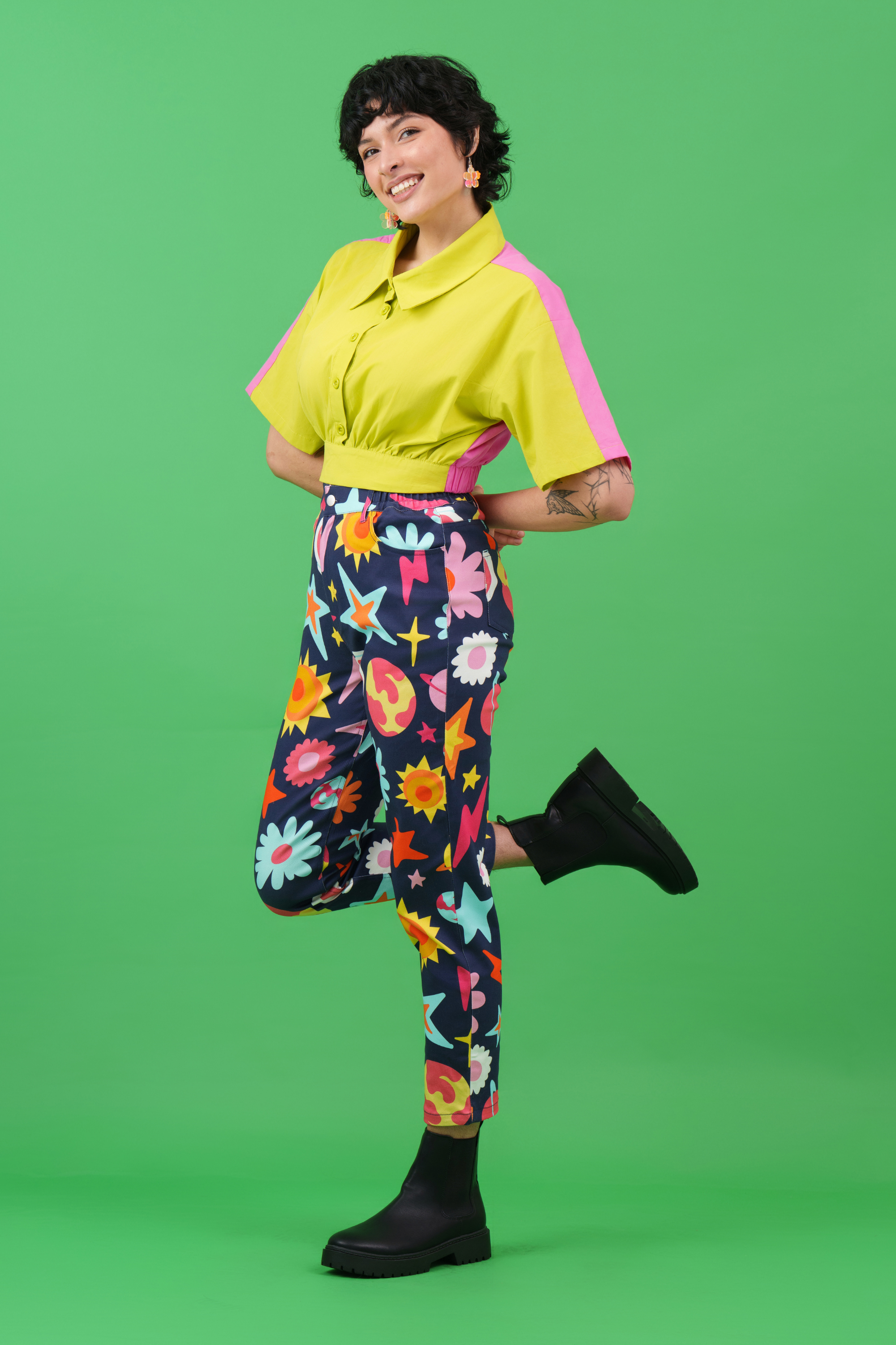 Floral Universe Jeans