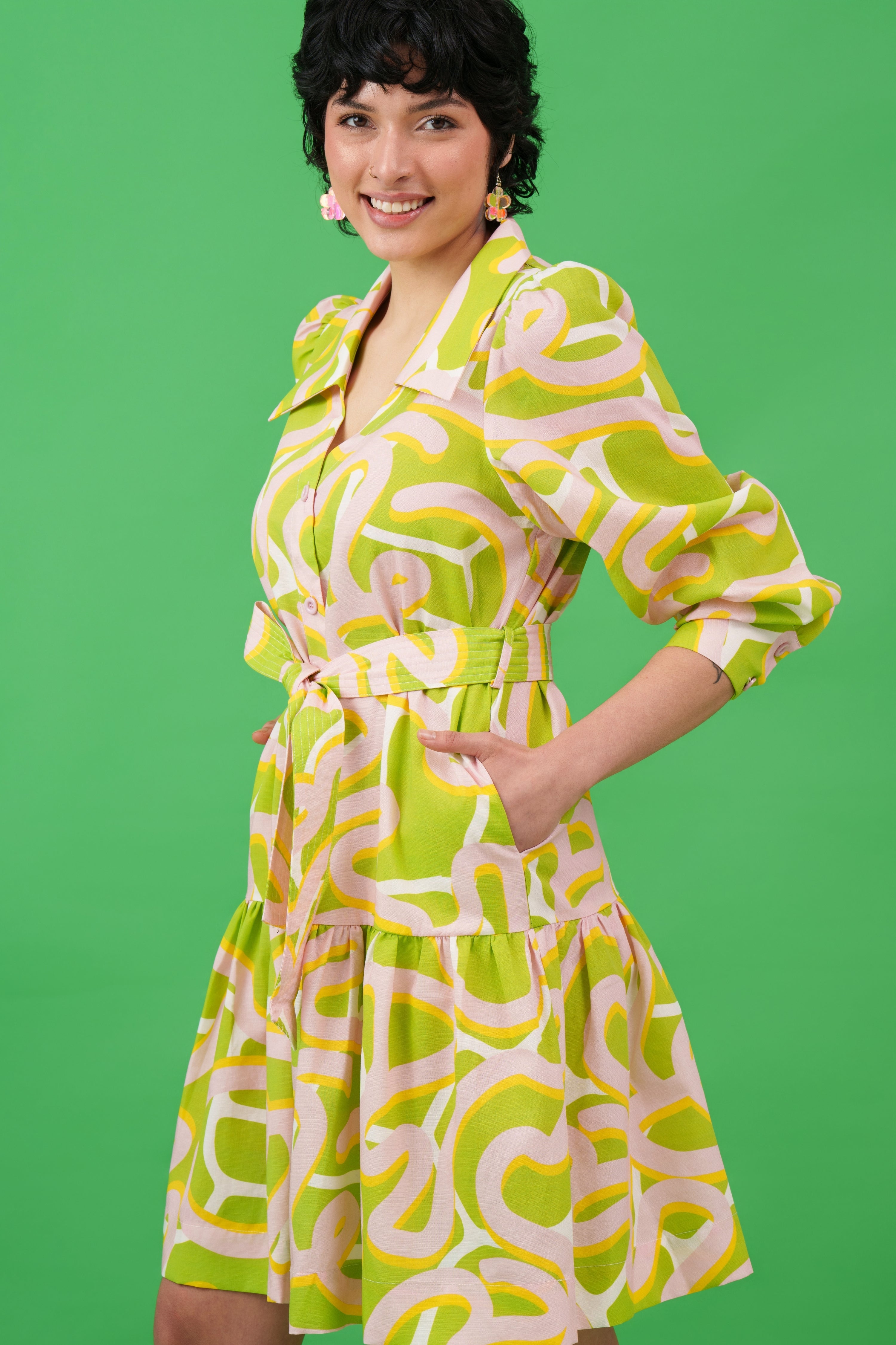 Sunrise Linen Blend Shirt Dress