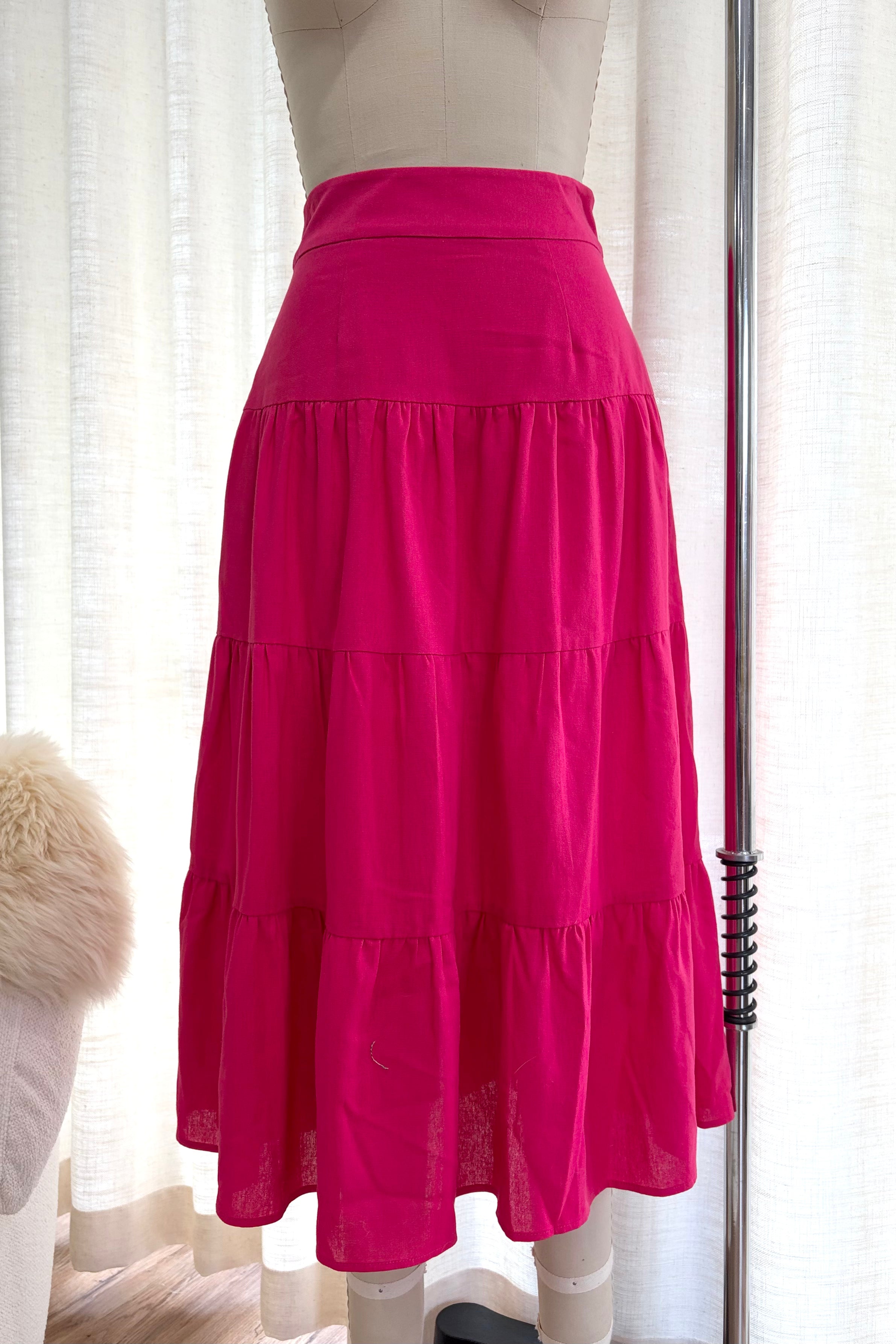 Whimsical Linen Cotton Maxi Skirt - Sample AU 8