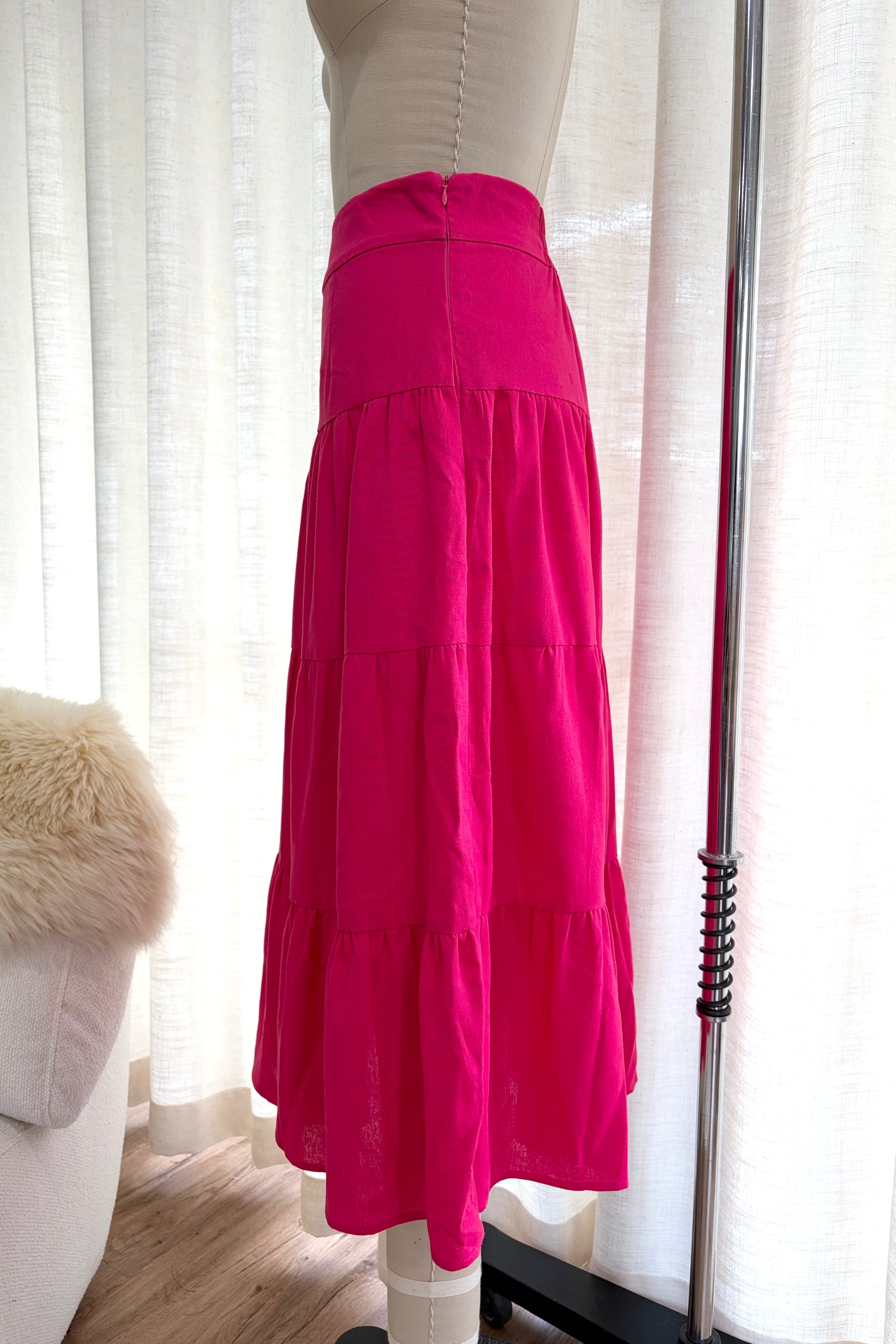 Whimsical Linen Cotton Maxi Skirt - Sample AU 8