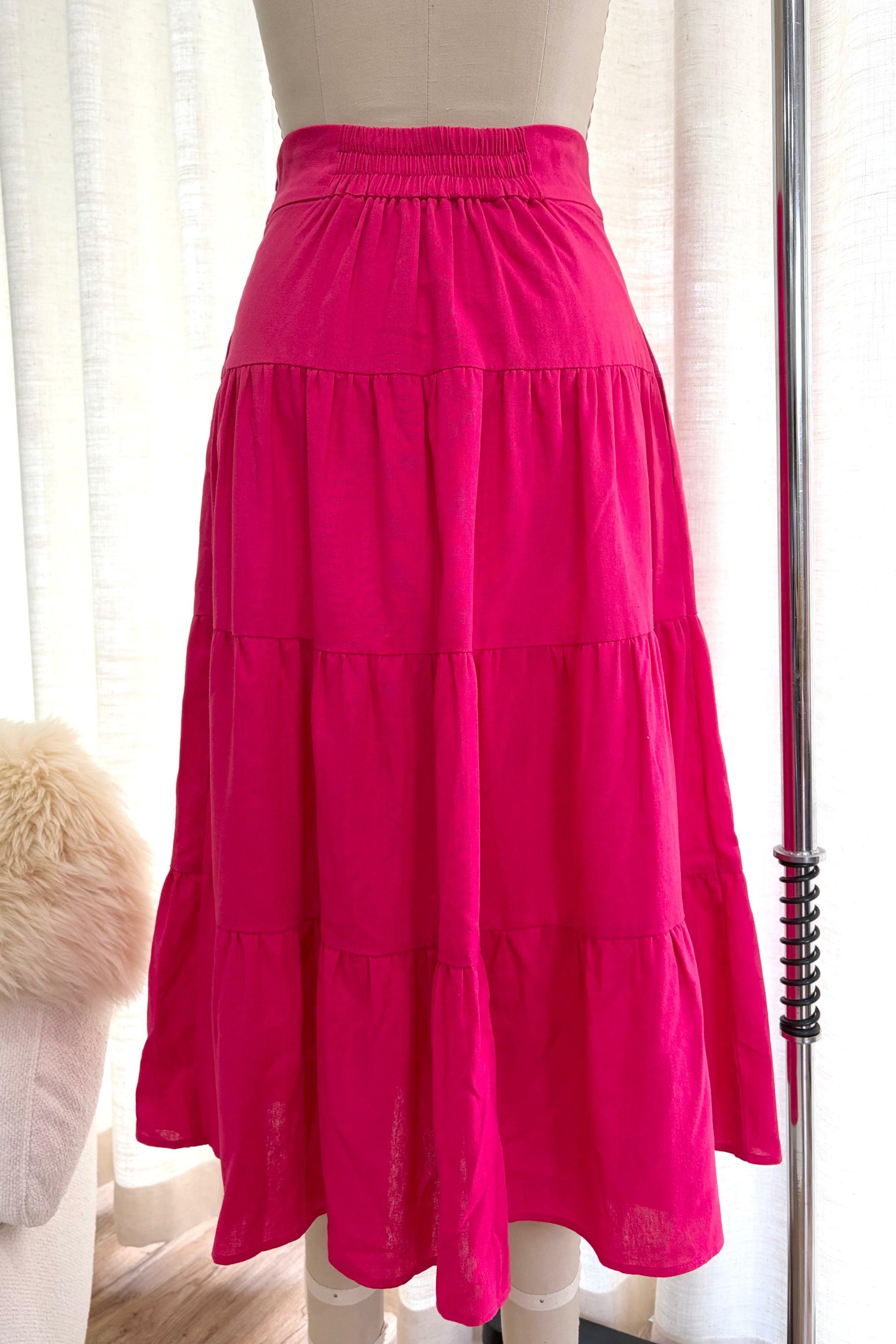 Whimsical Linen Cotton Maxi Skirt - Sample AU 8