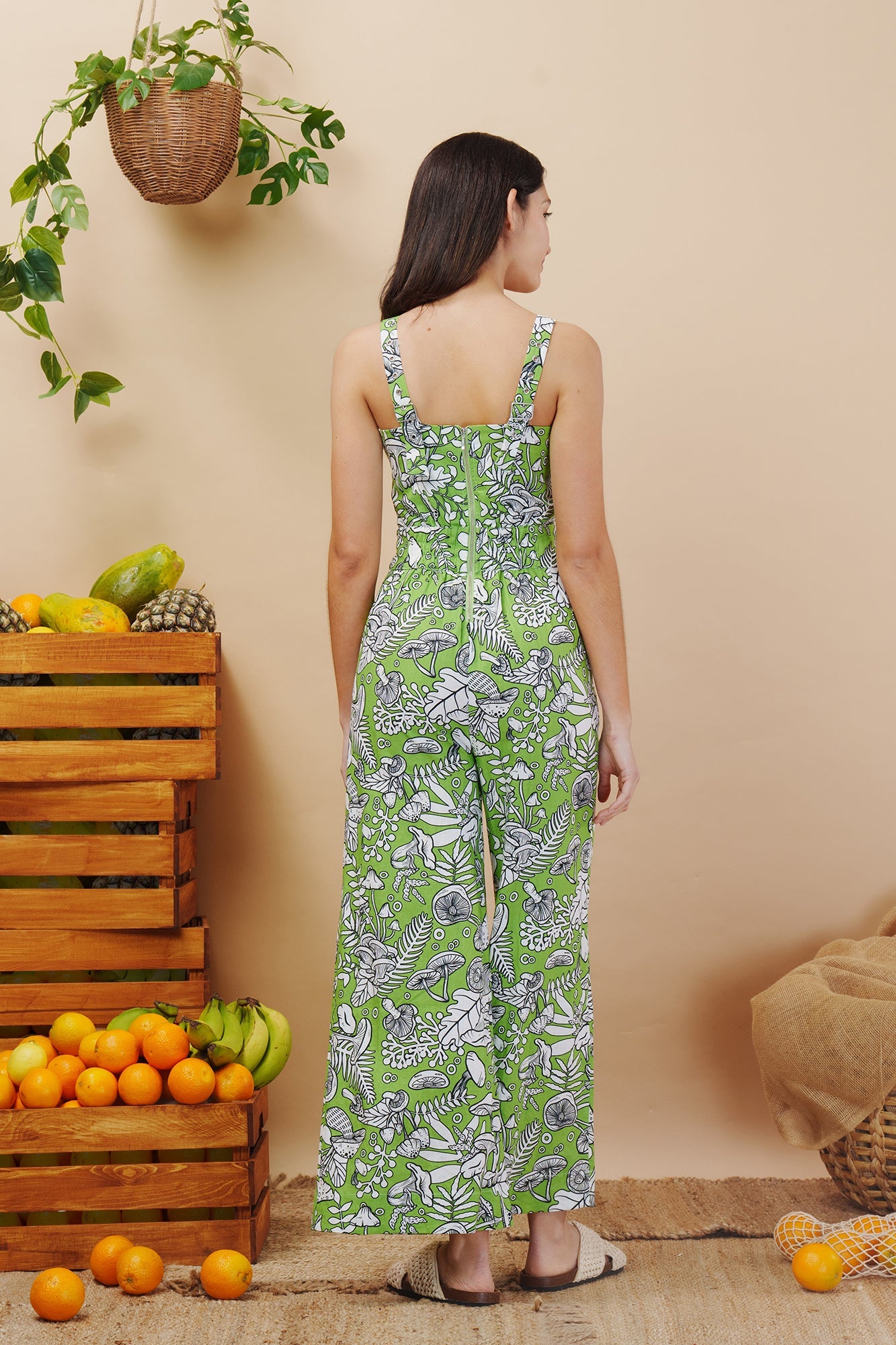 Groovy Fungi Linen Blend Jumpsuit