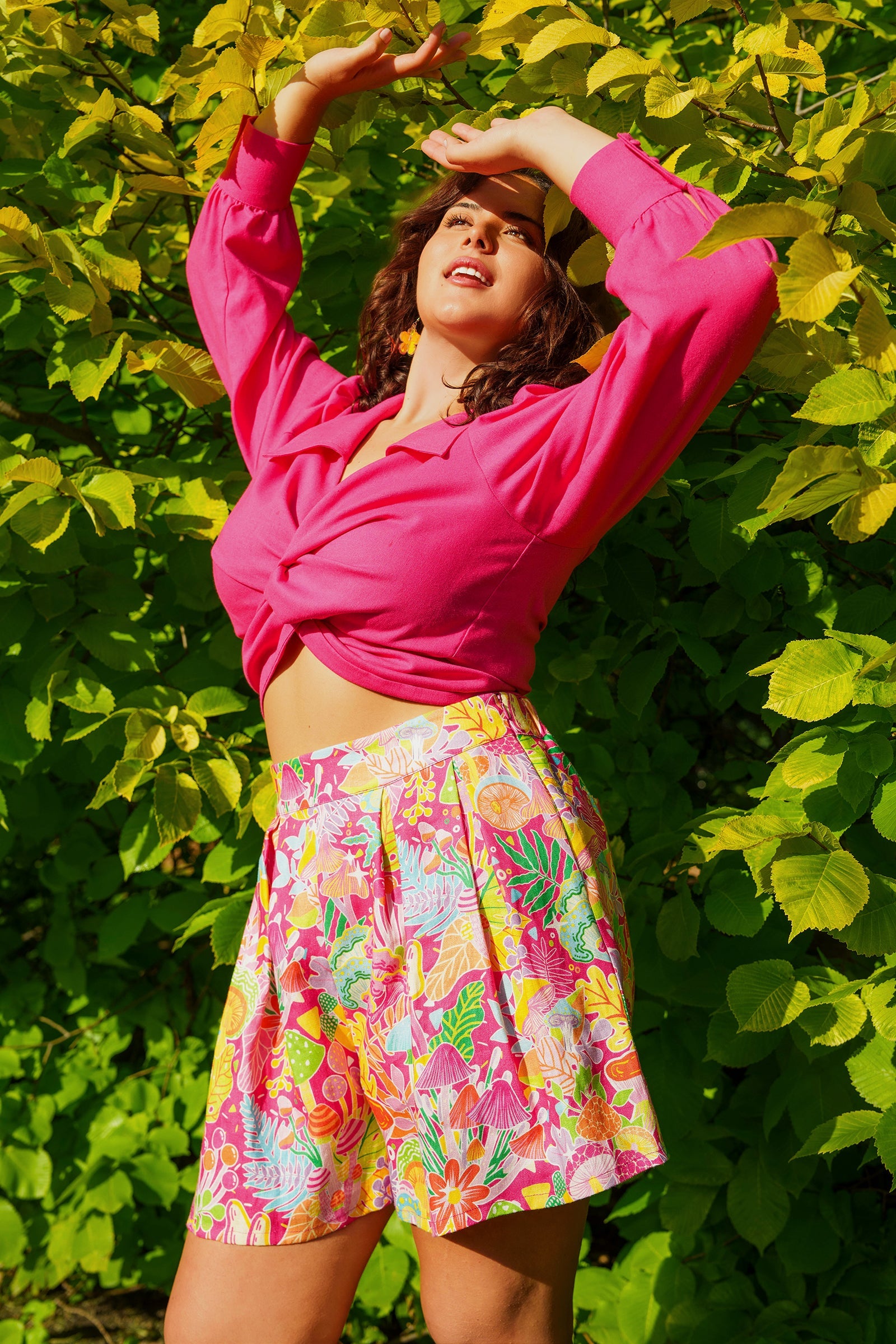 Whimsical Linen Cotton Wrap Shirt