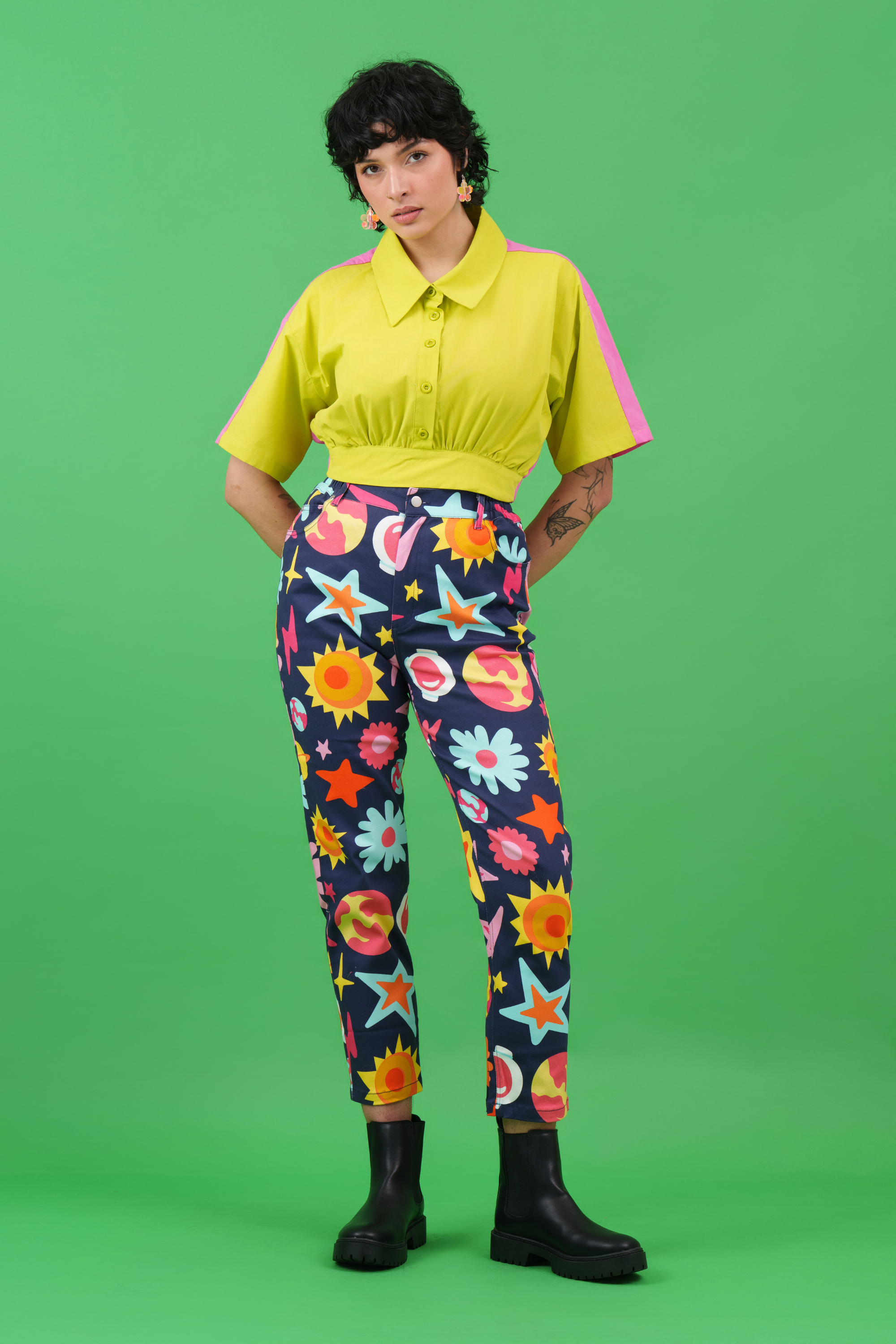 Floral Universe Jeans