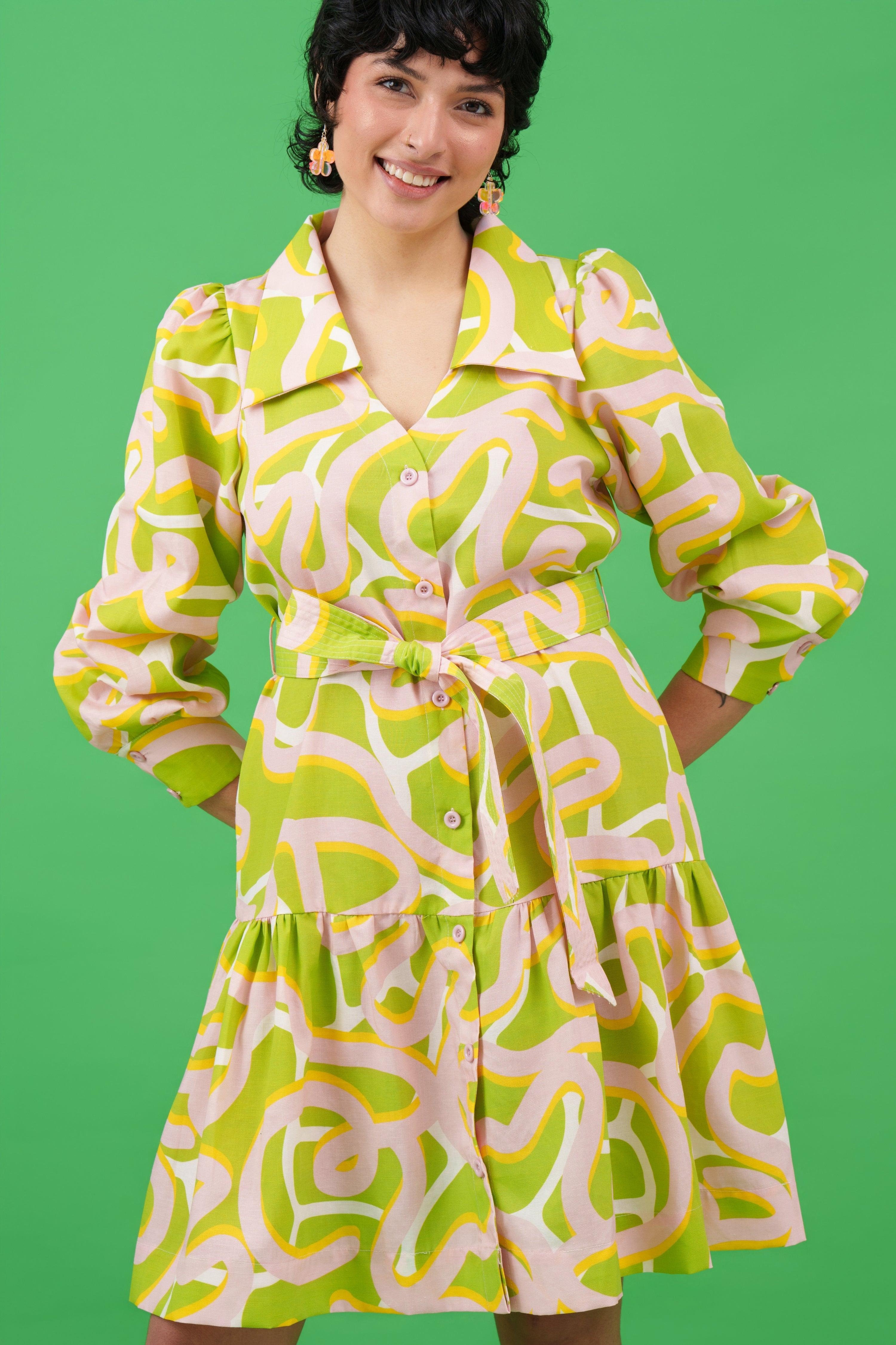 Sunrise Linen Blend Shirt Dress
