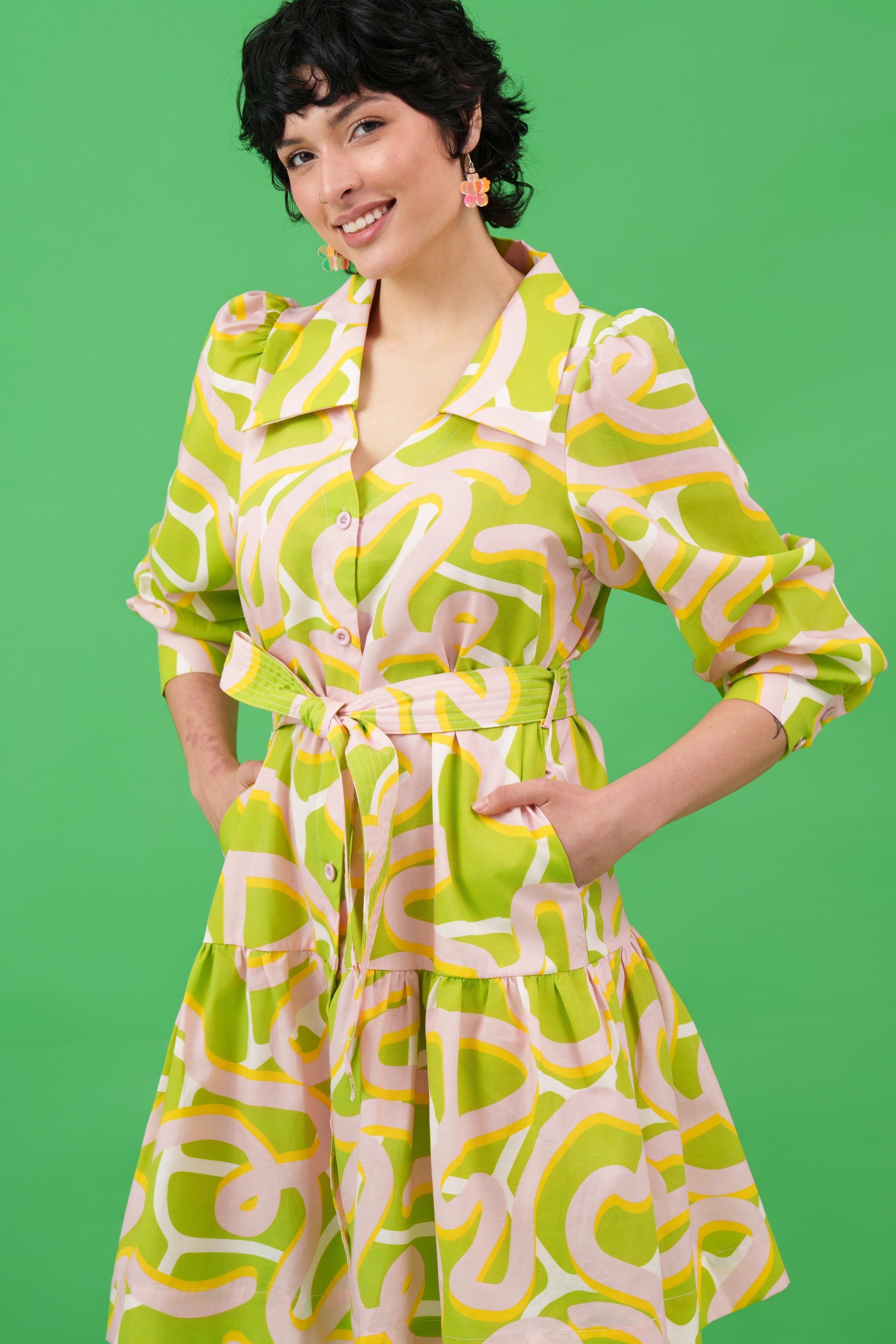 Sunrise Linen Blend Shirt Dress