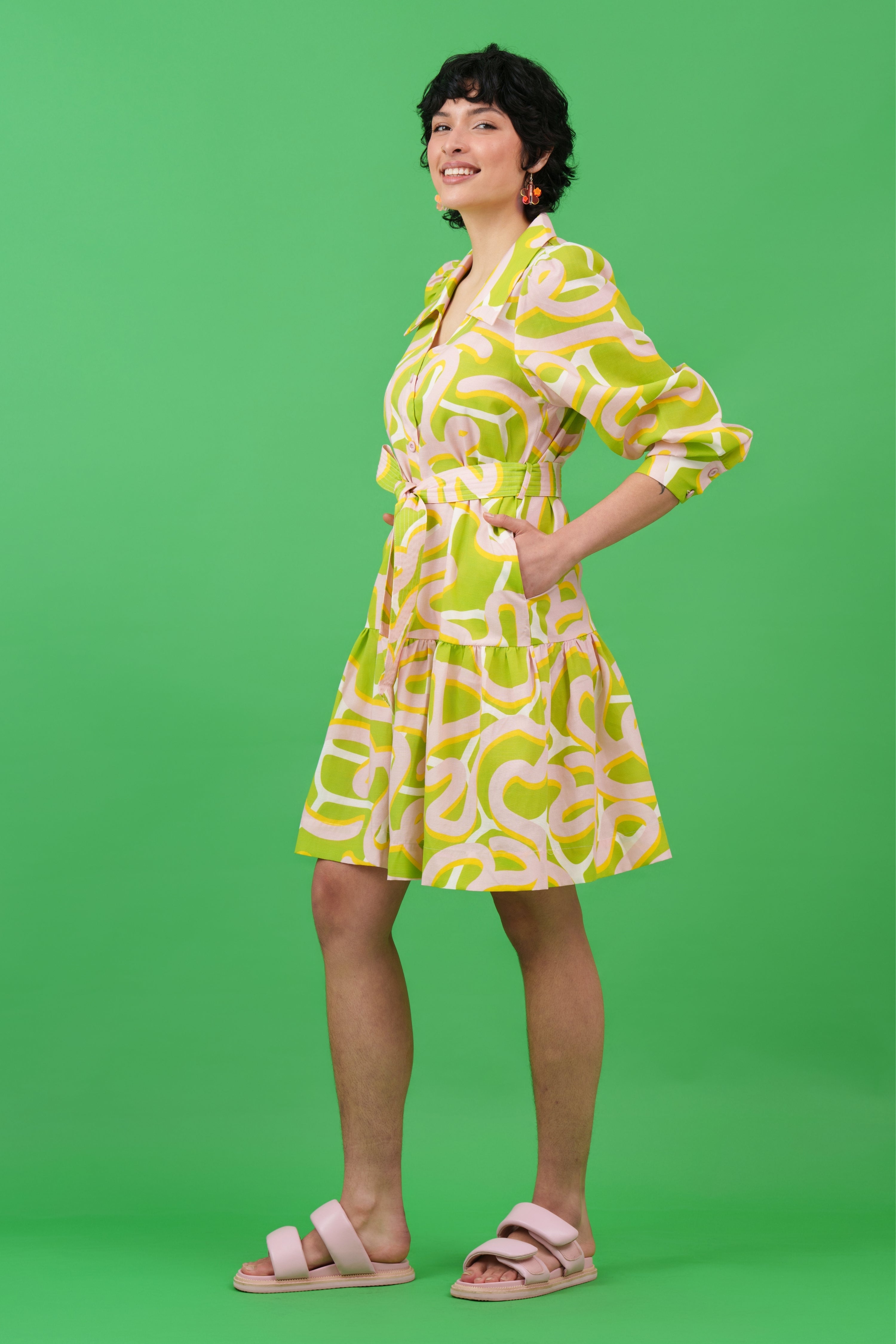 Sunrise Linen Blend Shirt Dress