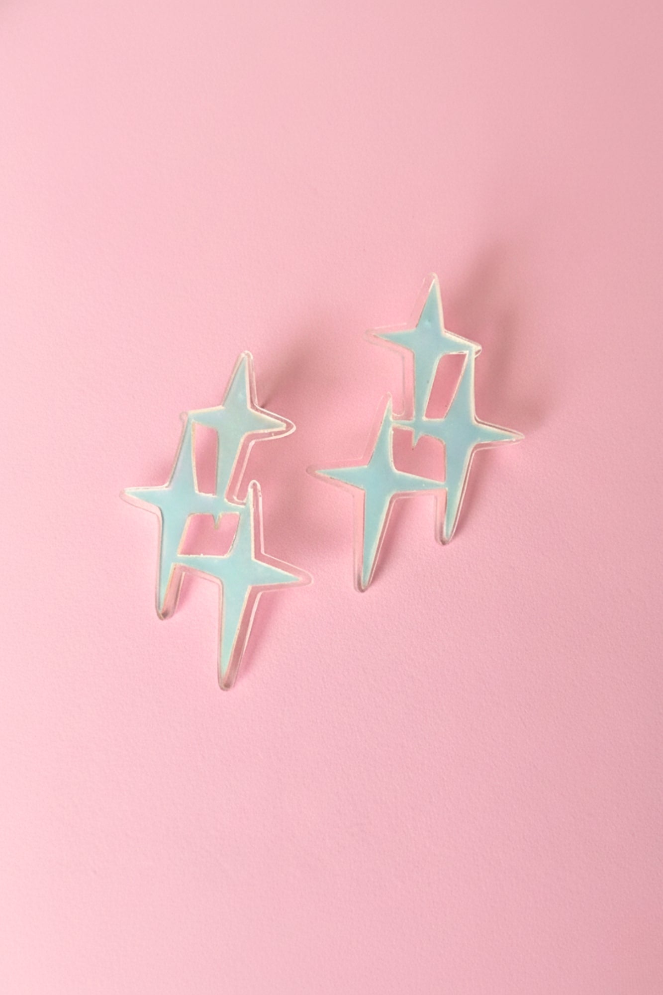 Iridescent Sparkle Star Earrings