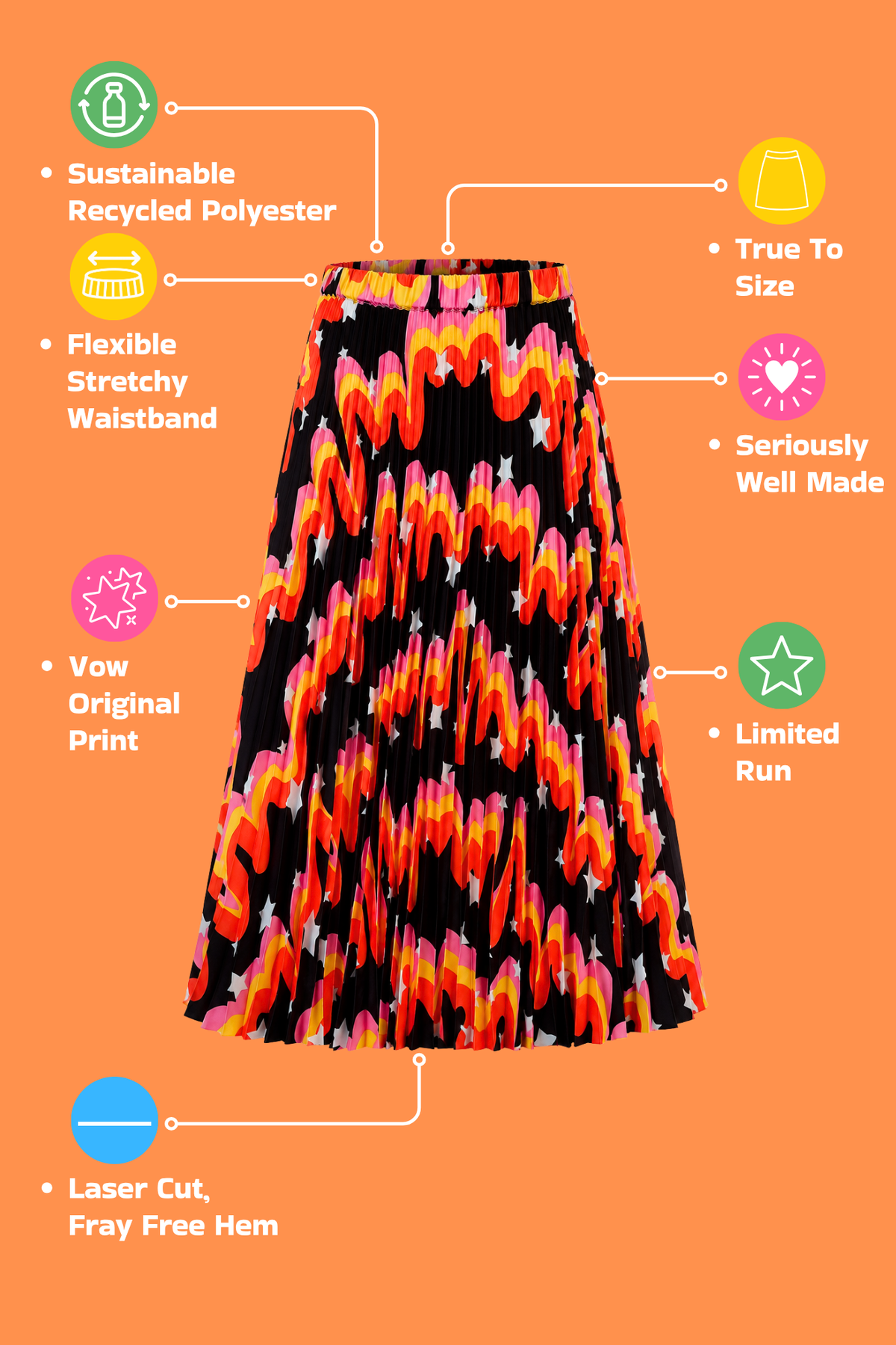 Popping Candy Pleated Skirt