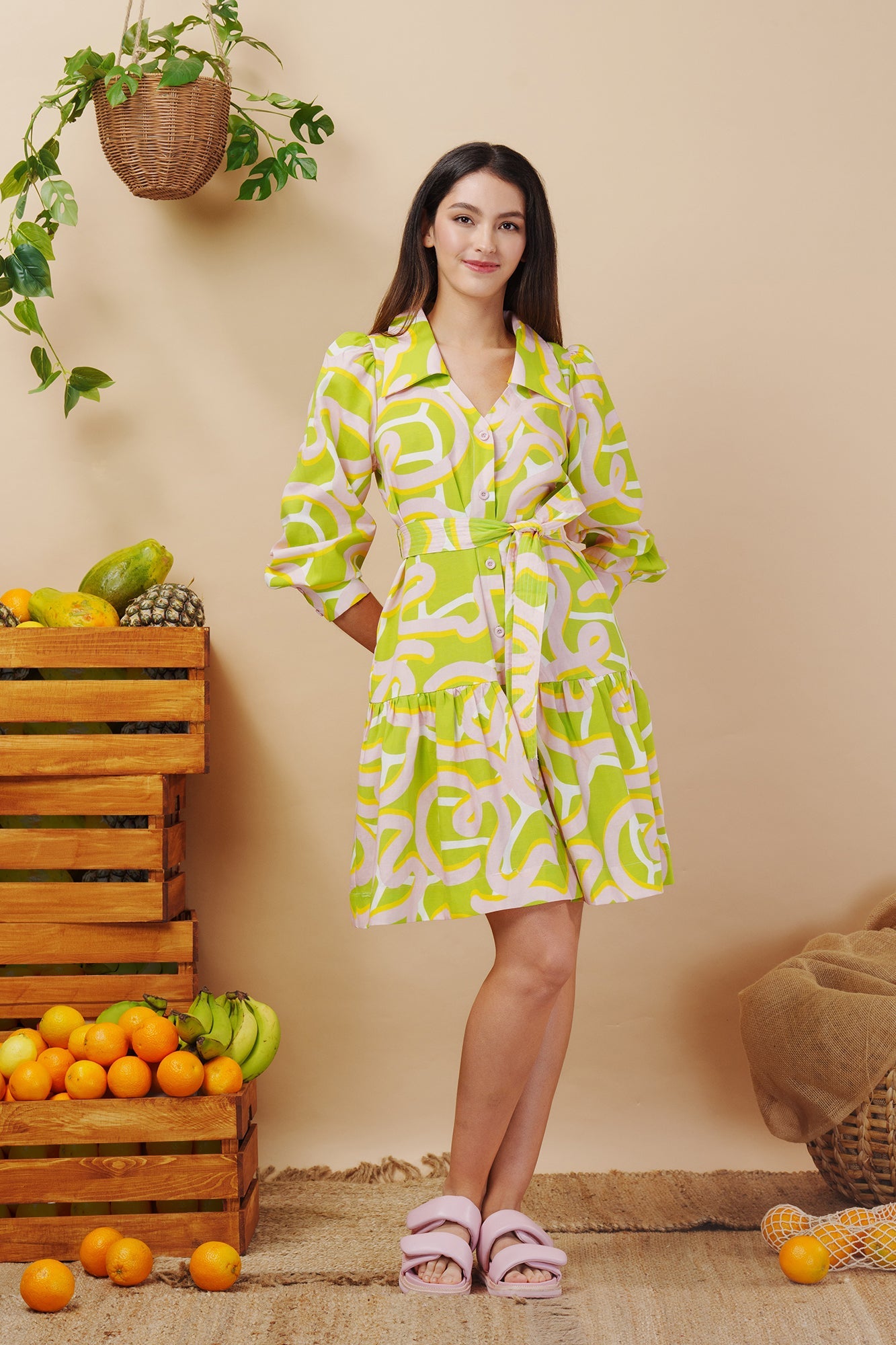 Sunrise Linen Blend Shirt Dress