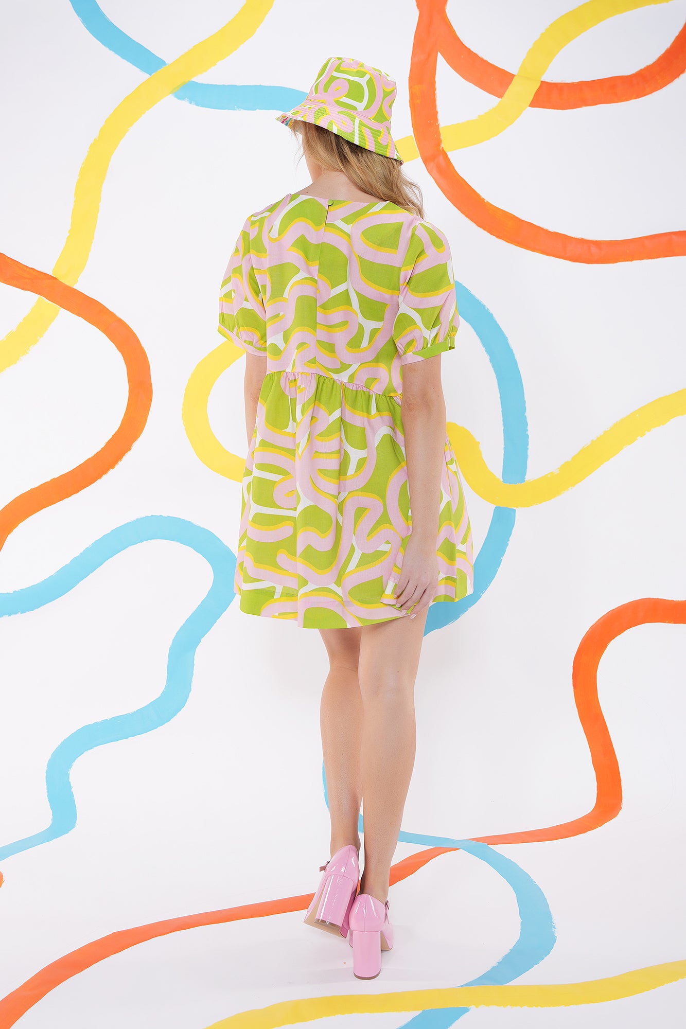 Forest Stream Linen Blend Dress