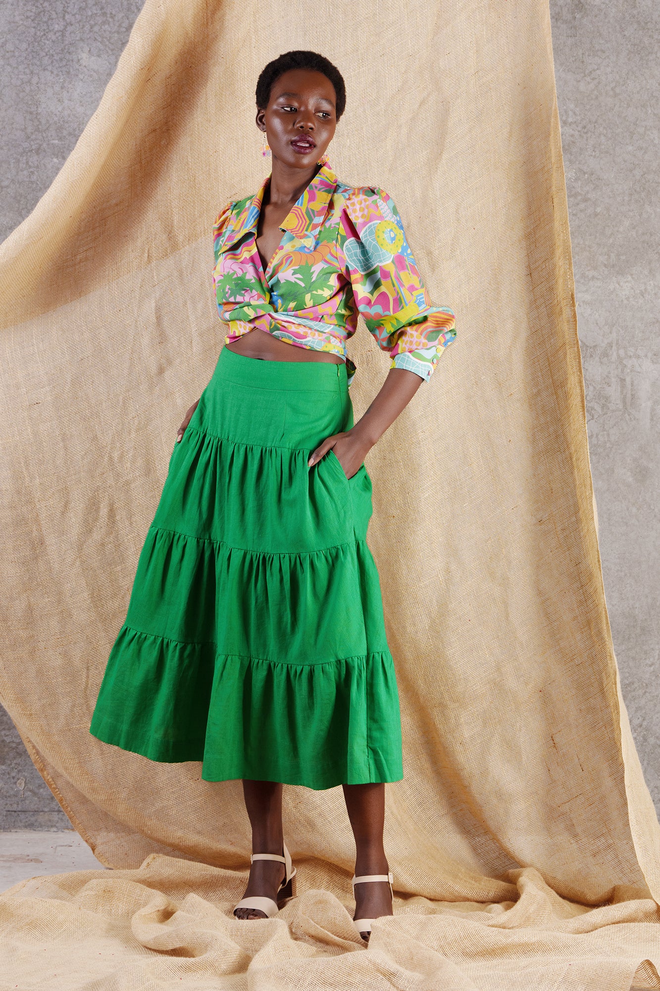 SPLASH MAXI SKIRT GREEN (7088592683056)